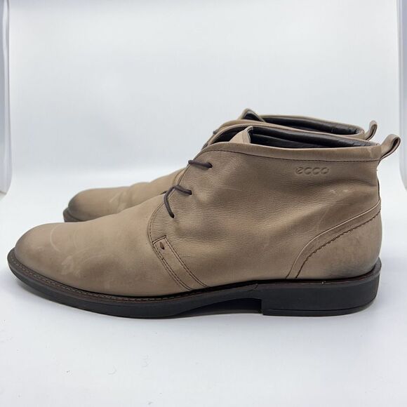 Ecco Biarritz Mens Size EUR 47 US 13 Beige Chukka Boots Dress Shoes main image 8